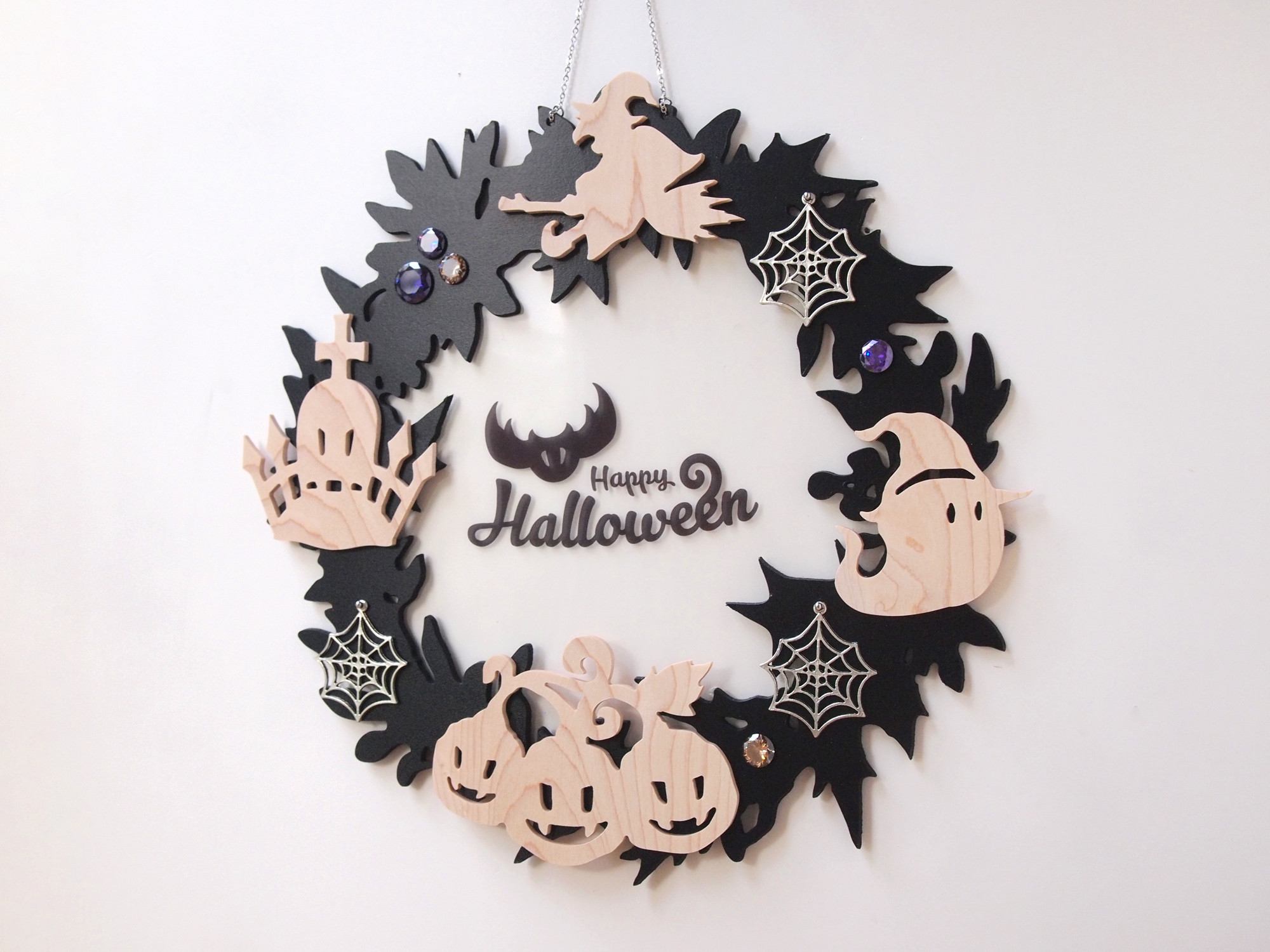 ◇ハロウィンリース◇ドライフラワーリース◇ハーフリース◇ハロウィン  