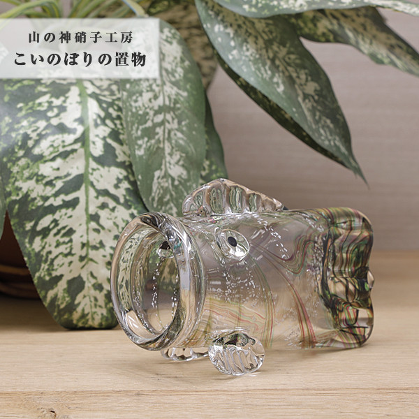 端午の節句【こいのぼり 緑】手作り Glass Studio Uka yamanokami-309 20KOI-4