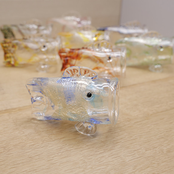 端午の節句【こいのぼり 青】手作り Glass Studio Uka yamanokami-310 20KOI-5 6枚目の画像