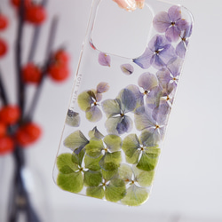 押し花iPhoneケース*ライラックの押し花スマホケース iPhoneケース