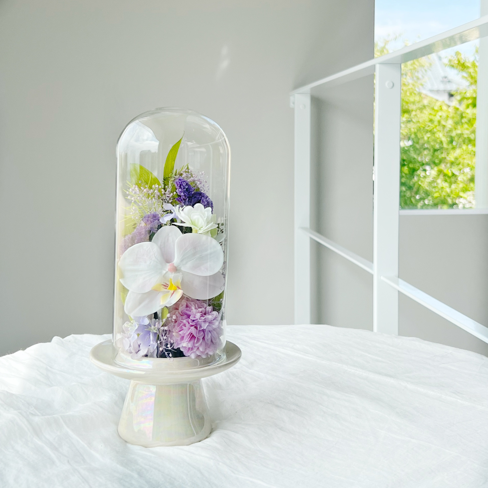 プリザーブドフラワー仏花　一対　お供え花　命日　一周忌　三回忌　花器付き
