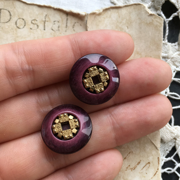 1set限り/2個/17.5mm/japan vintage/アクリルボタン　911-6 1枚目の画像