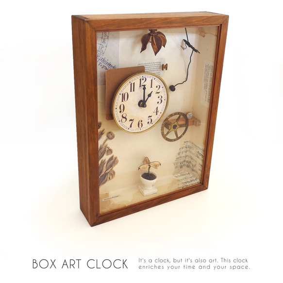 BOX ART CLOCK M001 箱の中の世界、時を味わい楽しむ時計　ARTな時計　インテリア 4枚目の画像