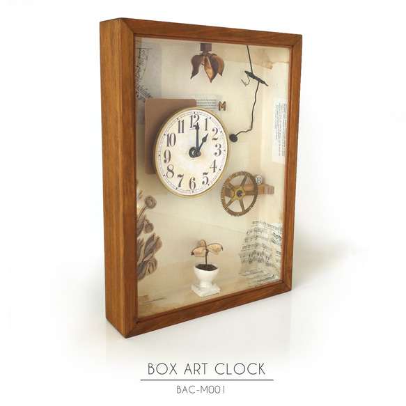 BOX ART CLOCK M001 箱の中の世界、時を味わい楽しむ時計　ARTな時計　インテリア 2枚目の画像