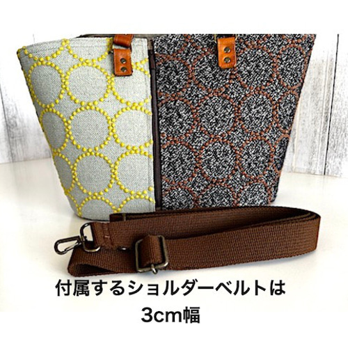 ハンドメイド　マルシェトートバッグ　ミナペルホネン　タンバリン creema限定、ミナペルホネン タンバリンと蝶々、 マルシェトート