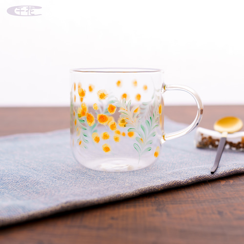 耐熱ガラスカップ＊ミモザ＊350ml［C21085-1］ マグカップ 千花