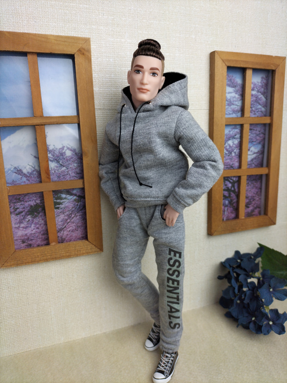 1/6人形用服 フード付き上下セット バービーケンサイズ その他人形