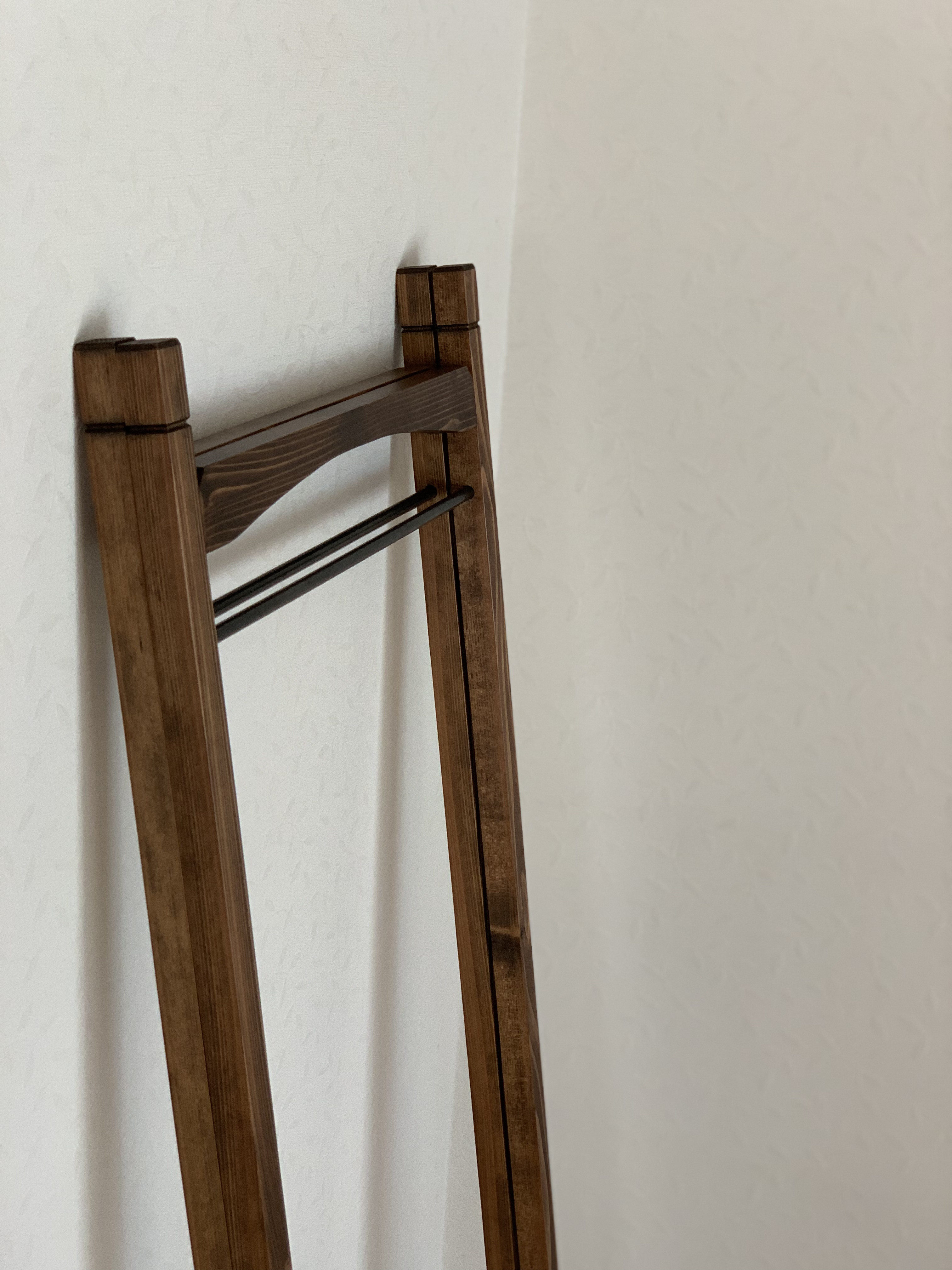 洋書スタイル】木とアイアンのスリムハンガーラック