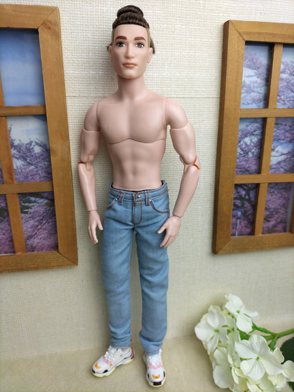 1/6人形用服 ライトブールデニムパンツ バービーケンサイズ