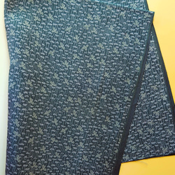 【古布】正絹小紋　笹と鳥　ドール着物サイズ 1枚目の画像