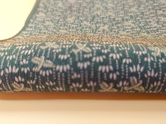 【古布】正絹小紋　笹と鳥　ドール着物サイズ 3枚目の画像