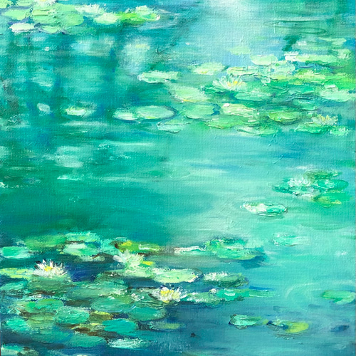 油絵 原画 オリジナル 「睡蓮4」送料無料 絵画 Masako's Gallery 油絵 原画 オリジナル 「睡蓮4」送料無料 絵画 Masako's Gallery