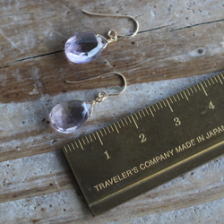 ✨迷人的漸層色✨ 紫黃晶&lt;梨形&gt;耳環(K14GF) 第5張的照片