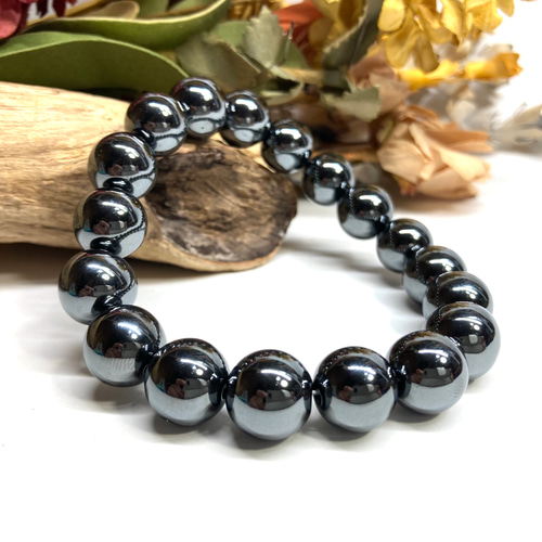 ヘマタイト ブレスレット 12mm /パワー 天然石 ストーンブレス メンズ