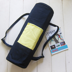 Canvas Yoga Bag - Navy + Light Yellow 2枚目の画像