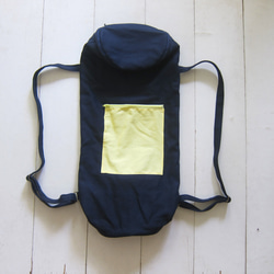 Canvas Yoga Bag - Navy + Light Yellow 3枚目の画像