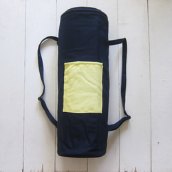 Canvas Yoga Bag - Navy + Light Yellow 1枚目の画像