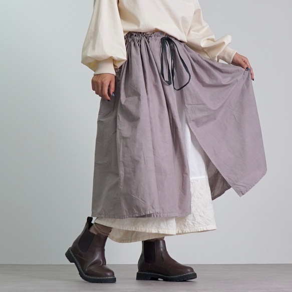 蓬鬆圍裙/粉米色/三河紡織 第2張的照片