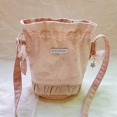 キッズ用☆巾着型ショルダーバッグ フリル リボン 子供服