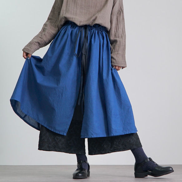 蓬鬆圍裙/藍色/三河紡織 第1張的照片