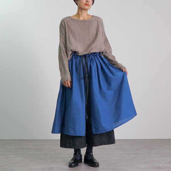 蓬鬆圍裙/藍色/三河紡織 第9張的照片