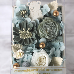 〘心が和むペールカラーのフラワーボックス〙 ペットお供え　お供え花　お供えアレンジメント　プリザーブドフラワー 10枚目の画像