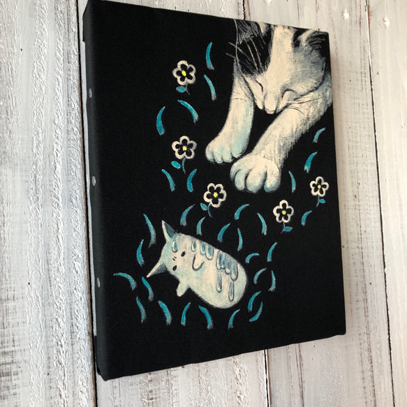 「耐える猫木霊」F0サイズ アート作品 原画 絵本「猫木霊」使用 徳島洋子作品 ★ 星月猫 4枚目の画像
