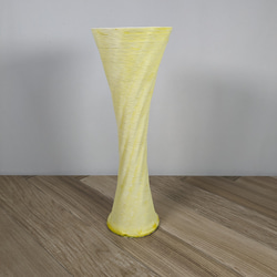 スパイラル　陶器の花瓶（黄色）　３D　1点限定 2枚目の画像