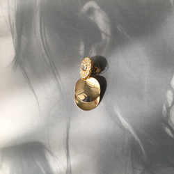 捷克玻璃鈕扣和金屬板手術不銹鋼耳環 第2張的照片