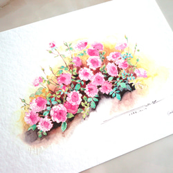 【 バラ 】 ORIGINAL GICLEE        水彩画を高級紙に印刷した鑑賞用絵画シート 2枚目の画像