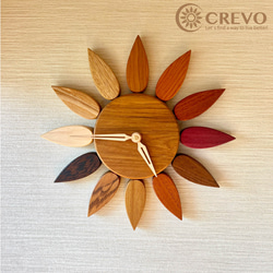 ☆新品☆ 12種木材製成的木製掛鐘 [ORIGIN] 太陽花 *定制 第14張的照片