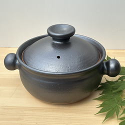 天目土鍋(三人用)　8号　耐熱陶器 1枚目の画像