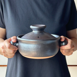天目土鍋(二人用)　6号　耐熱陶器 6枚目の画像