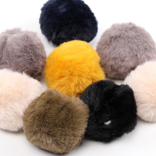 N3004-1 20個 ラビットファーボール 40mm フェイクファー 2X（10ヶ