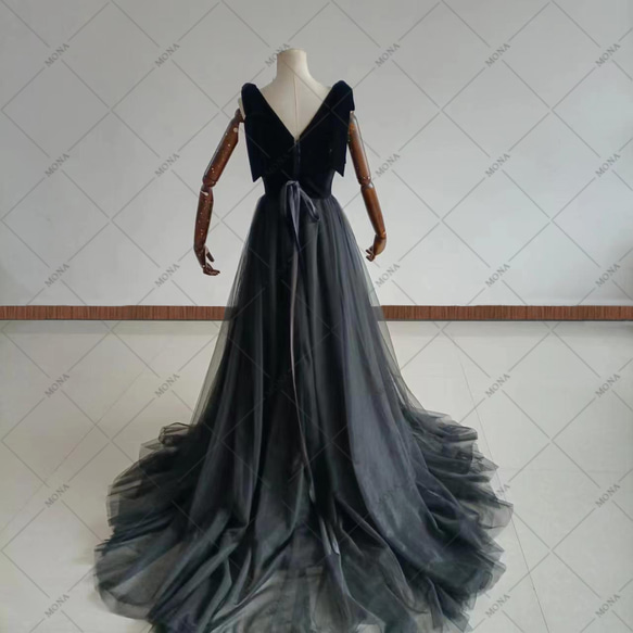 カラードレス 上品 エレガント Vネック ウェディングドレス G031 