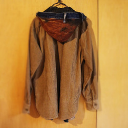 ★セール★ SAYOCAFE＋Ｒ、個性的なフーディーシャツジャケット 5枚目の画像