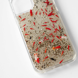 金魚すくい グリッターケース iPhoneケース スマホケース iPhone15〜 アート キラキラ 8枚目の画像