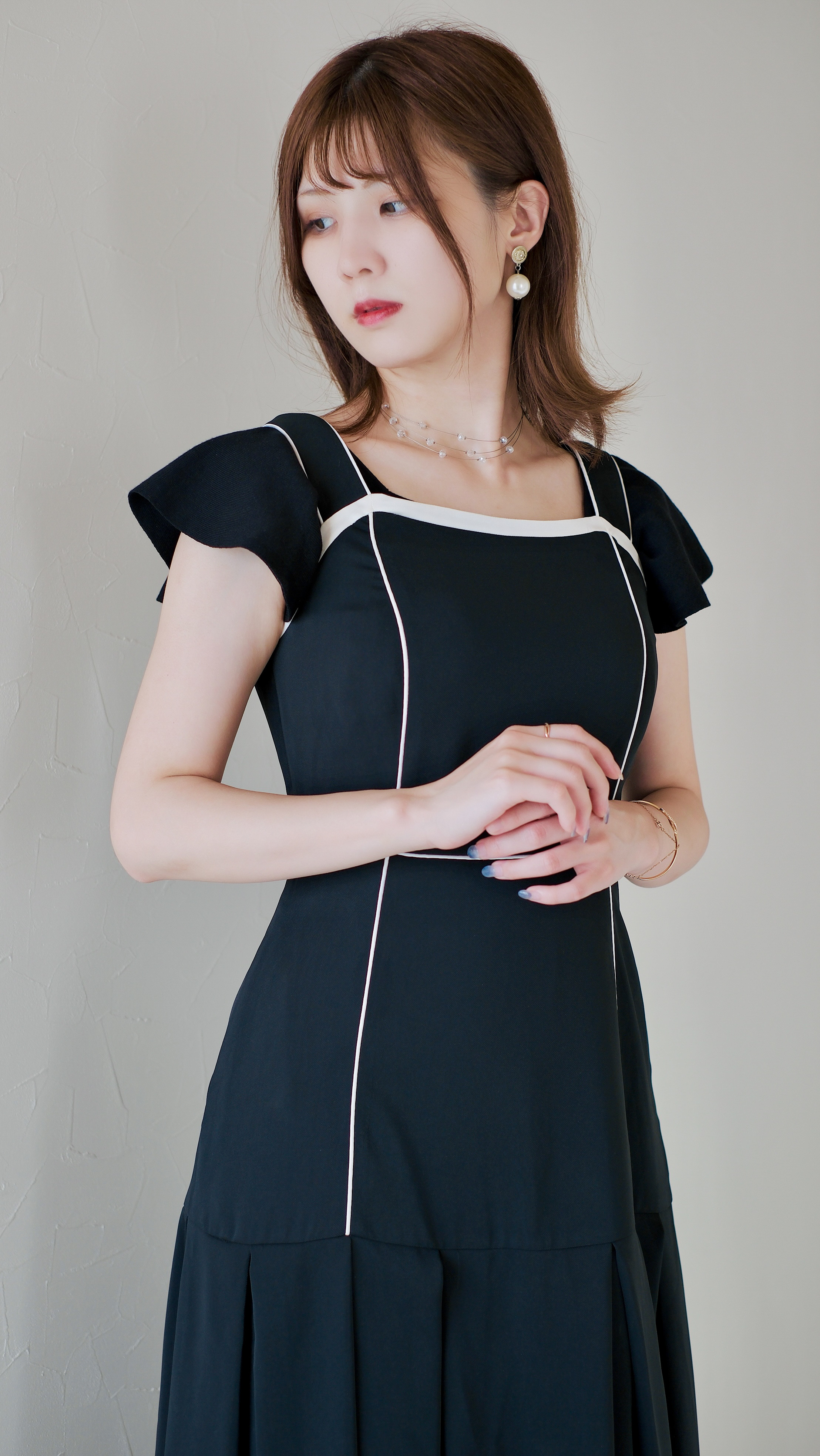 バックリボンAラインワンピース / black