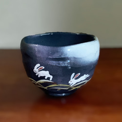 ハンドメイド 陶器 茶碗 黒 陶器 黒マットのお茶碗 茶碗・めし碗 TUTI no TE 通販 17475523