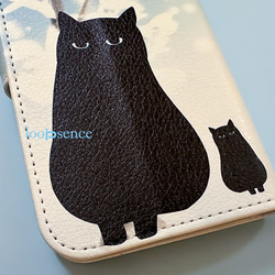 【受注生産】雪と黒猫 / ループセンスオリジナル手帳型スマホケース 5枚目の画像