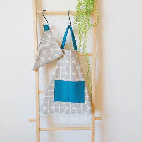 ハンドメイドキッズエプロン、三角巾 90~100 How to make a child's apron - Elastic type [90/100 size
