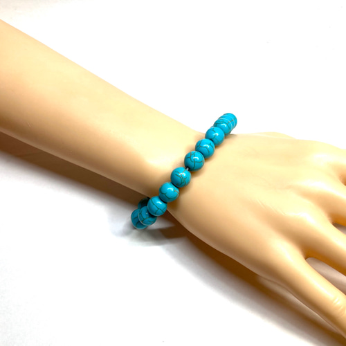 ターコイズ ブレスレット 10mm /パワー シンプル ストーンブレス