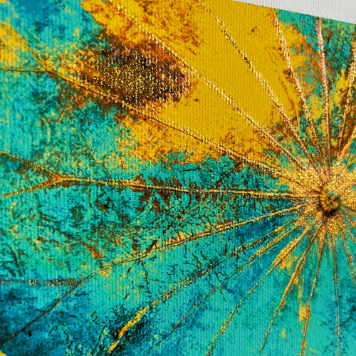 高品質・色鮮やかキャンバス生地ポスター】【額付】色鮮やかな蓮の葉の