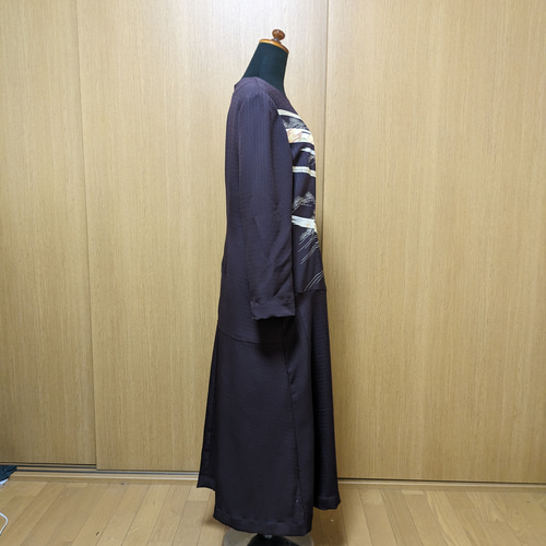 SOLD 着物リメイク ロングドレス 訪問着 M〜L ワンピース さらあお  