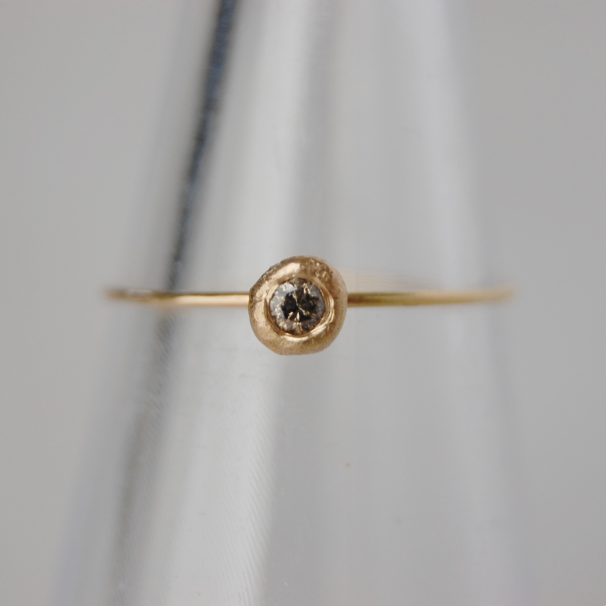 18金 ブラウン ダイヤモンド ピンキーリング