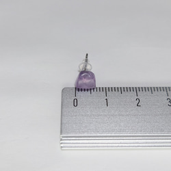 単品 フローライト (薄紫) ピアス サージカル仕様 キャッチはシリコン [22] FL_22 5枚目の画像