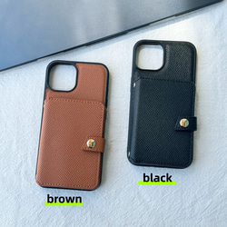 スマホショルダー iPhone 16 15 14 13 ケース カード収納 細いチェーン ストラップ 型押し 11枚目の画像