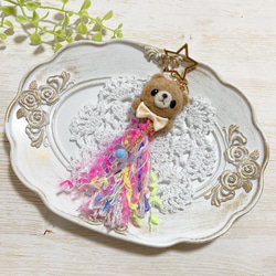 SOLD◆ハンドメイド 引き揃え糸 タッセル チャーム パフェ ゆめかわ SOLD◇ハンドメイド 引き揃え糸 タッセル チャーム パフェ ゆめかわ