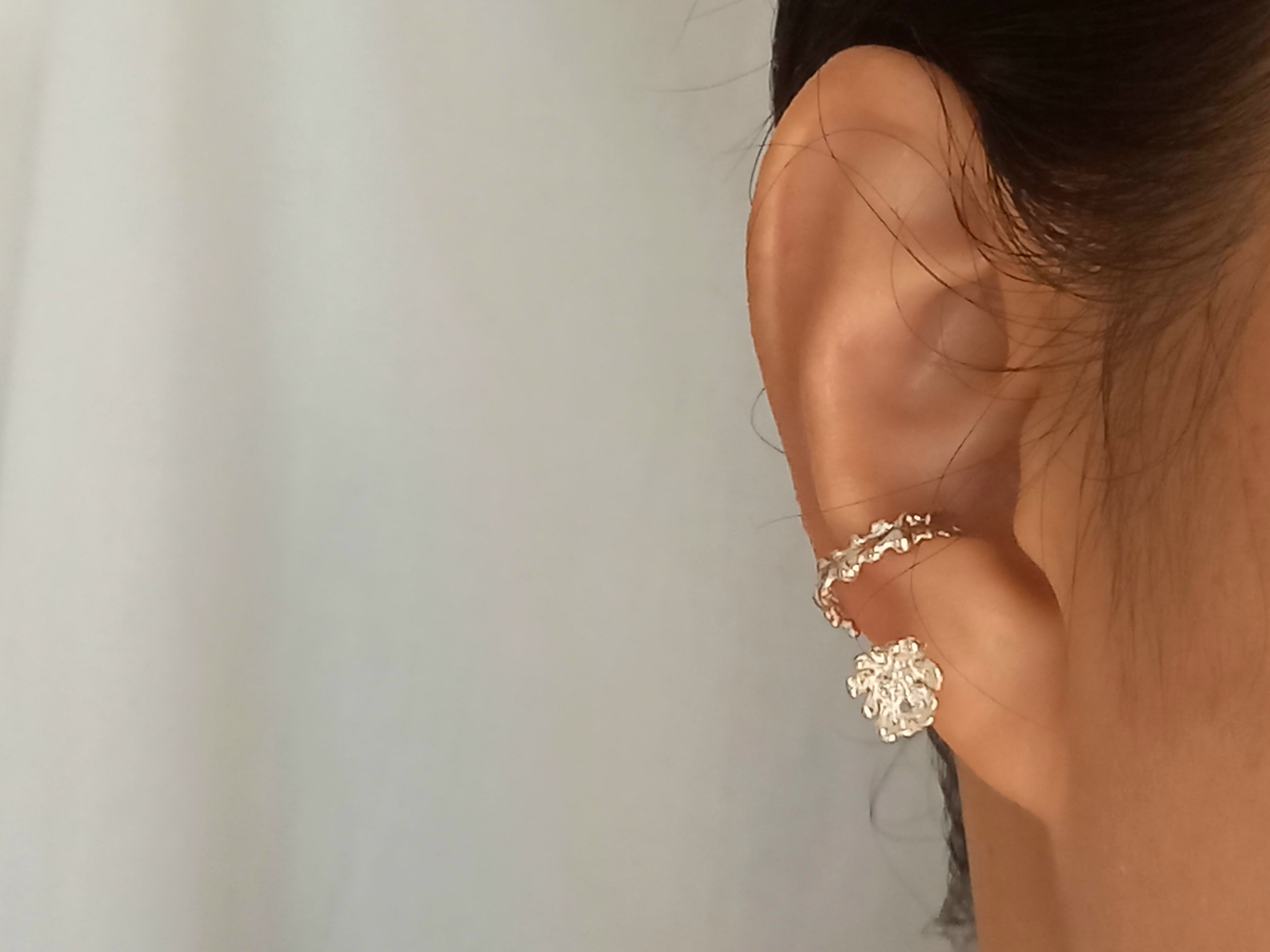 【再販】Utoka ☆silver    スカビオサと蔓のイヤーカフ