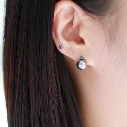 りあ◆アンデシンラブラドライトピアス✧14kgf 14K金 ゴールド ラフダイヤモンド ヘリックス 軟骨 アンチトラガス